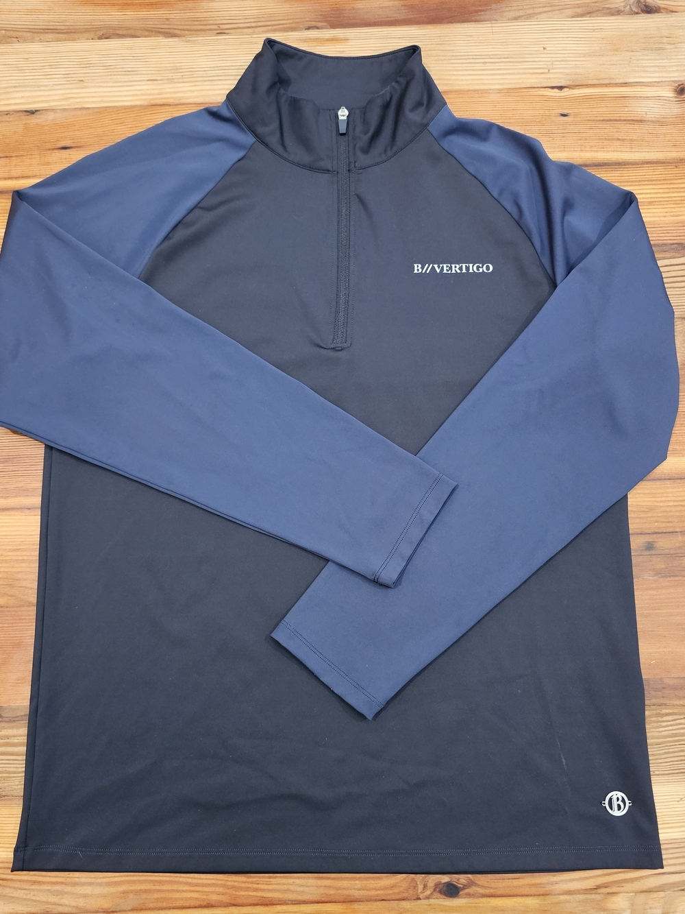 B//Vertigo Men's Two-Tone Navy Long Sleeve Quarter-Zip